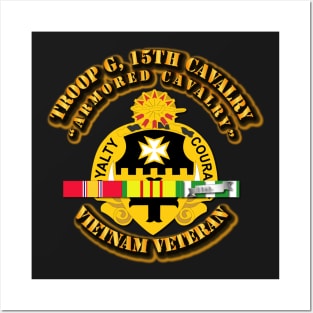 Troop G, 5th Cavalry (Armored Cavalry) w SVC Ribbons Posters and Art